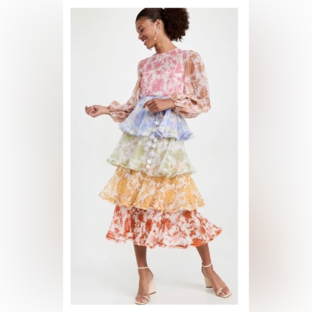 Zimmermann Postcard Flounce Midi Dress zimmerman 3